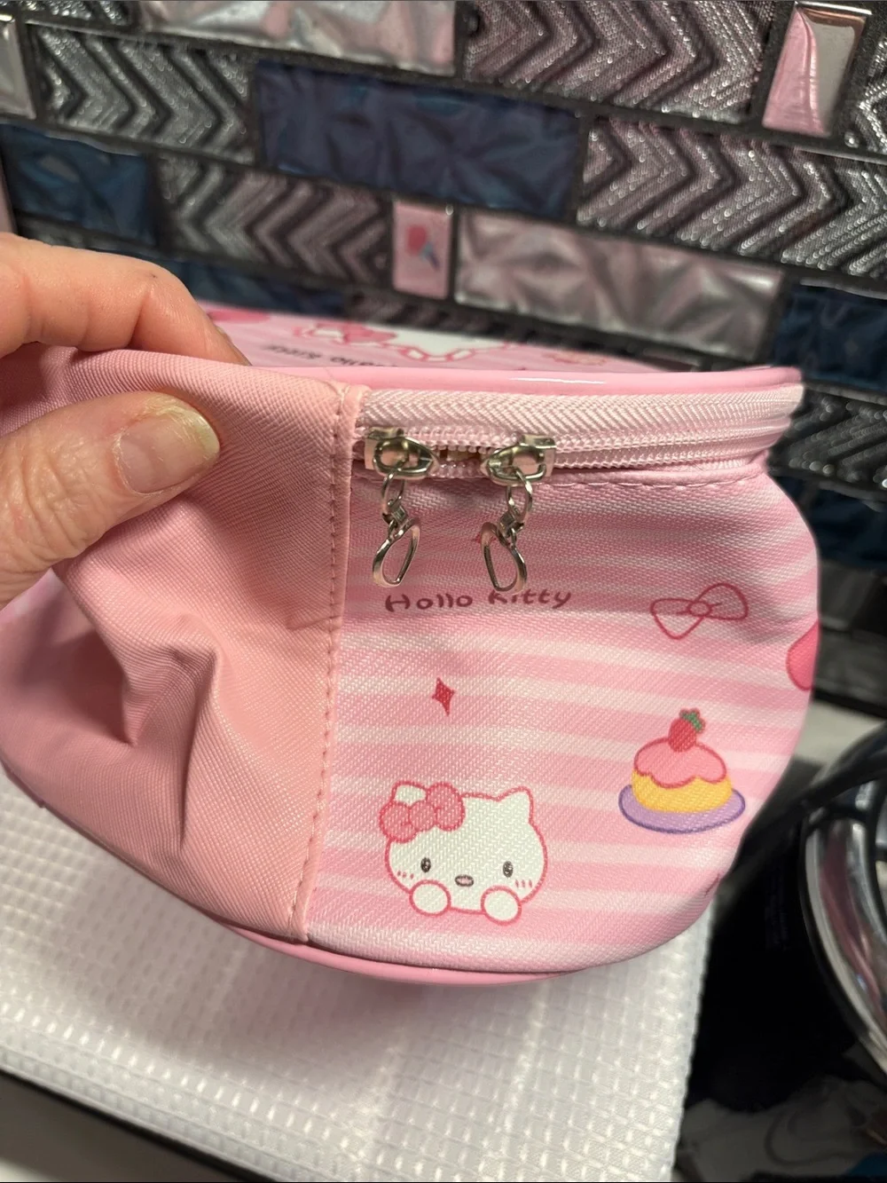 Hello Kitty Pink Travel Cosmetic Case for Kids